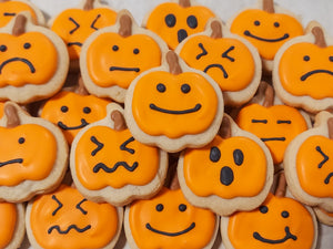 Mini Pumpkin Face Cookies (3 Dz)