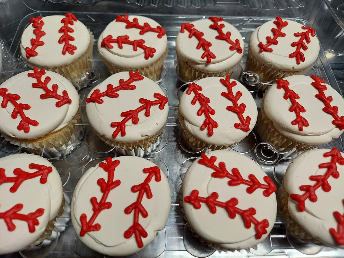 Baseball Cupcakes (1 Dozen) – Storybook Bakery