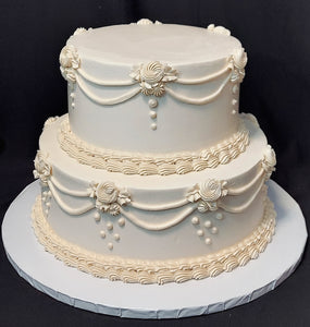 Buttercream Piping Vintage Wedding Cake (2-tier)