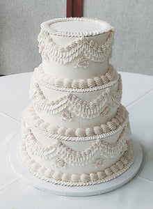 Buttercream Piping Vintage Wedding Cake (3-tier)