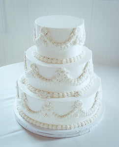 Buttercream Piping Vintage Wedding Cake (3-tier)