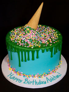 Melted Ice Cream Cone Drip Cake