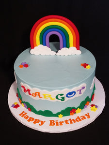 Rainbow & Flowers Cake