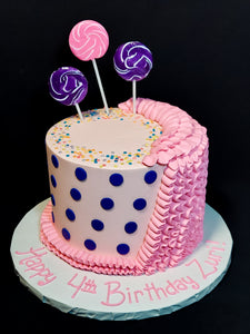 Dots & Ruffles Mini Doll Cake