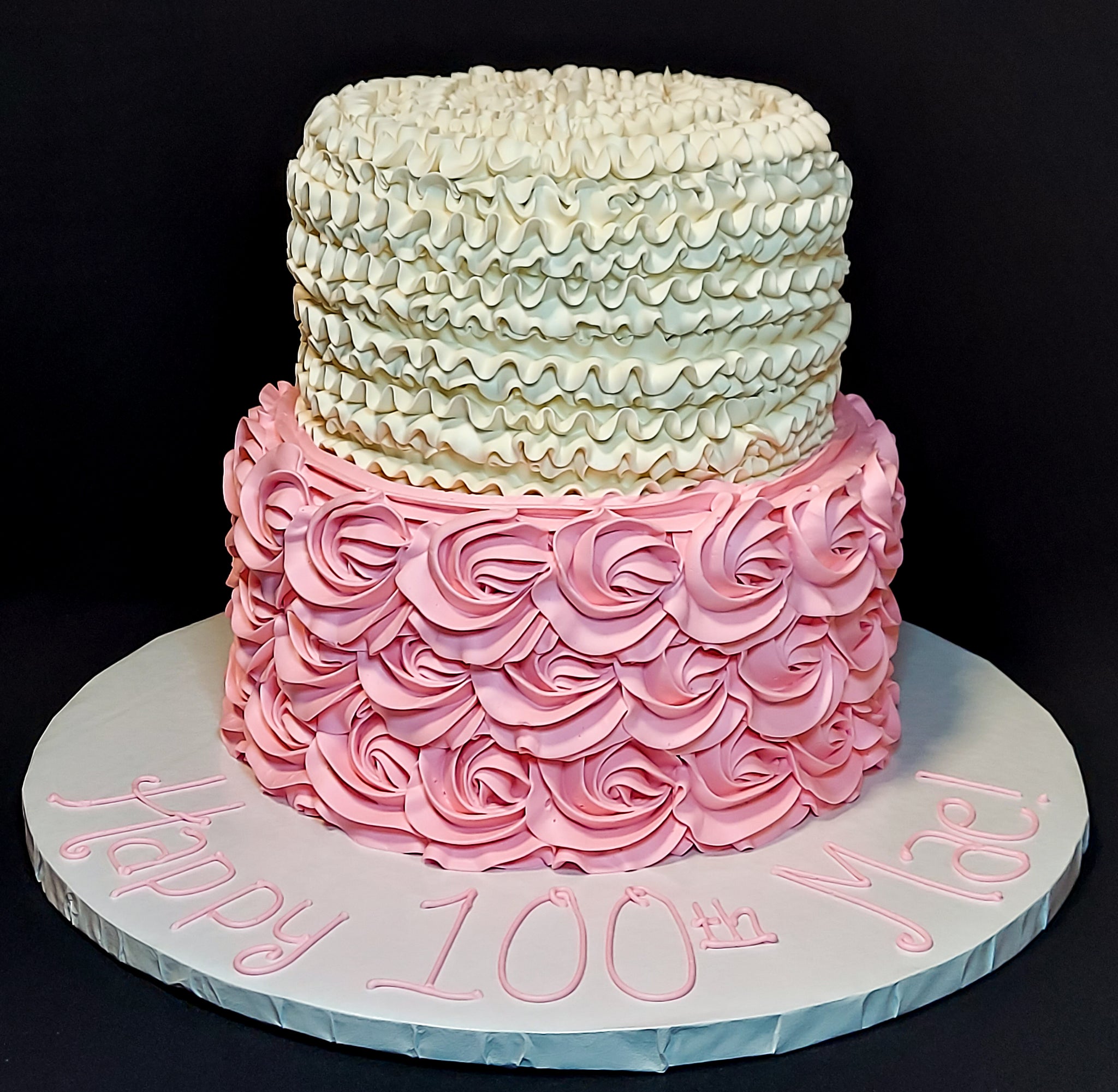 30+ Awesome Photo of 2 Tier Birthday Cakes - birijus.com | Pink wedding cake,  80 birthday cake, Fondant wedding cakes