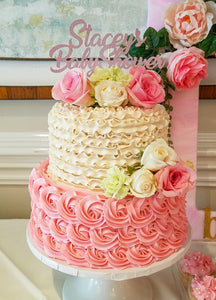2 Tier Ruffle Cakes Ruffles & Rosettes Cake (2-tier) – Storybook Bakery