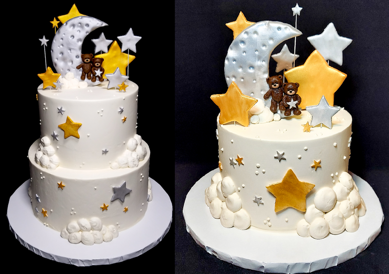 Green and Blue Star Cake | HMH Designs